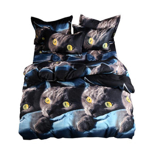 New Design 3D Cat Printing Bedclothes Bedding Decor Winter Comfortable Bedding Sets