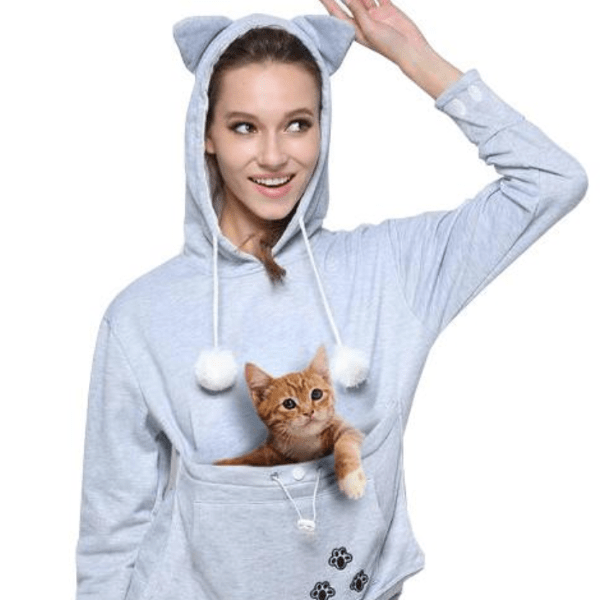 Super soft kangaroo pet pouch for small cats and dogs| Unisex hoodie pet holder | (S - 4XL)