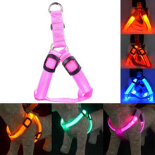 Load image into Gallery viewer, Rechargeable LED Nylon Pet Dog Cat Harness Led Flashing Light Harness Collar Pet Safety Led Leash Rope Belt Dog Accessories