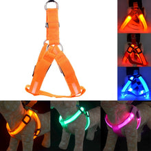 Load image into Gallery viewer, Rechargeable LED Nylon Pet Dog Cat Harness Led Flashing Light Harness Collar Pet Safety Led Leash Rope Belt Dog Accessories