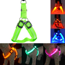 Load image into Gallery viewer, Rechargeable LED Nylon Pet Dog Cat Harness Led Flashing Light Harness Collar Pet Safety Led Leash Rope Belt Dog Accessories