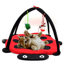 Load image into Gallery viewer, Pet Play Tent Bed | Dog and Cat play bed with colorful hanging toys |