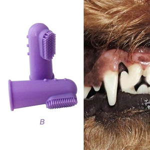 Super Soft Pet Finger Toothbrush Teddy Dog Brush Bad Breath Tartar Teeth Tool T117