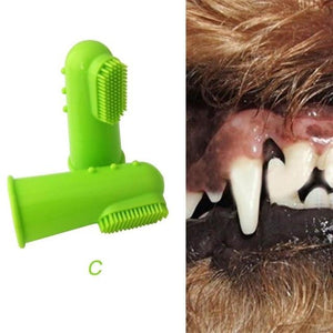 Super Soft Pet Finger Toothbrush Teddy Dog Brush Bad Breath Tartar Teeth Tool T117