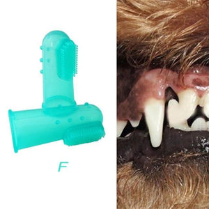 Super Soft Pet Finger Toothbrush Teddy Dog Brush Bad Breath Tartar Teeth Tool T117