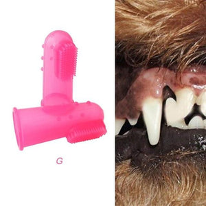 Super Soft Pet Finger Toothbrush Teddy Dog Brush Bad Breath Tartar Teeth Tool T117