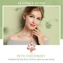 Load image into Gallery viewer, Rose Gold, Silver Animal Footprints Paw Necklaces