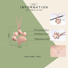 Load image into Gallery viewer, Rose Gold, Silver Animal Footprints Paw Necklaces