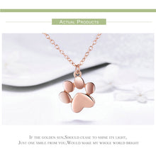 Load image into Gallery viewer, Rose Gold, Silver Animal Footprints Paw Necklaces