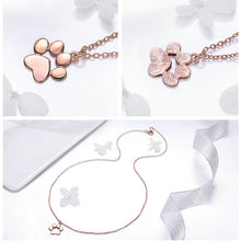 Load image into Gallery viewer, Rose Gold, Silver Animal Footprints Paw Necklaces