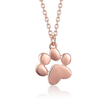 Load image into Gallery viewer, Rose Gold, Silver Animal Footprints Paw Necklaces